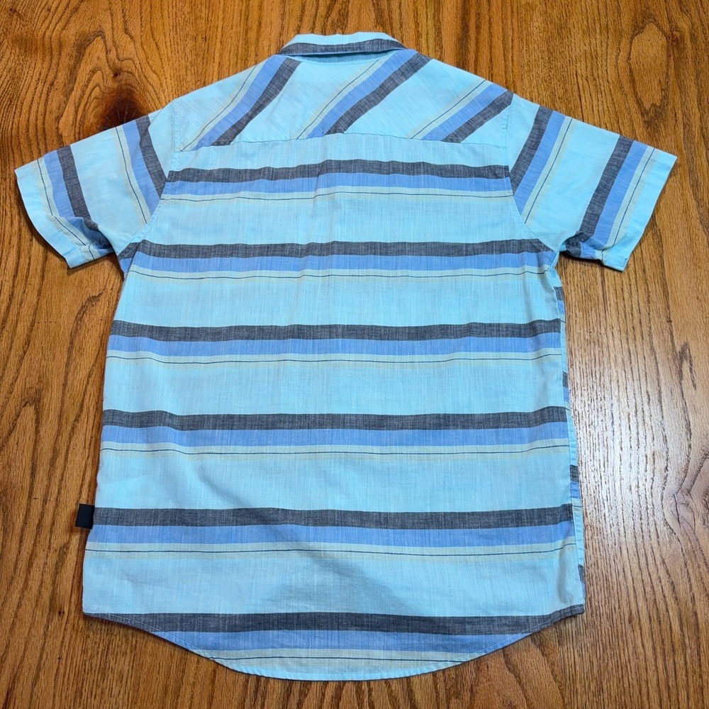 Patagonia Organic‎ Cotton Button Shirt Men's Medium Short Sleeve Blue Striped - Picture 7 of 7